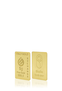 Lingotto Oro 24Kt da 5 gr. per Nascita  - Idea Regalo Nascita - IGE Gold